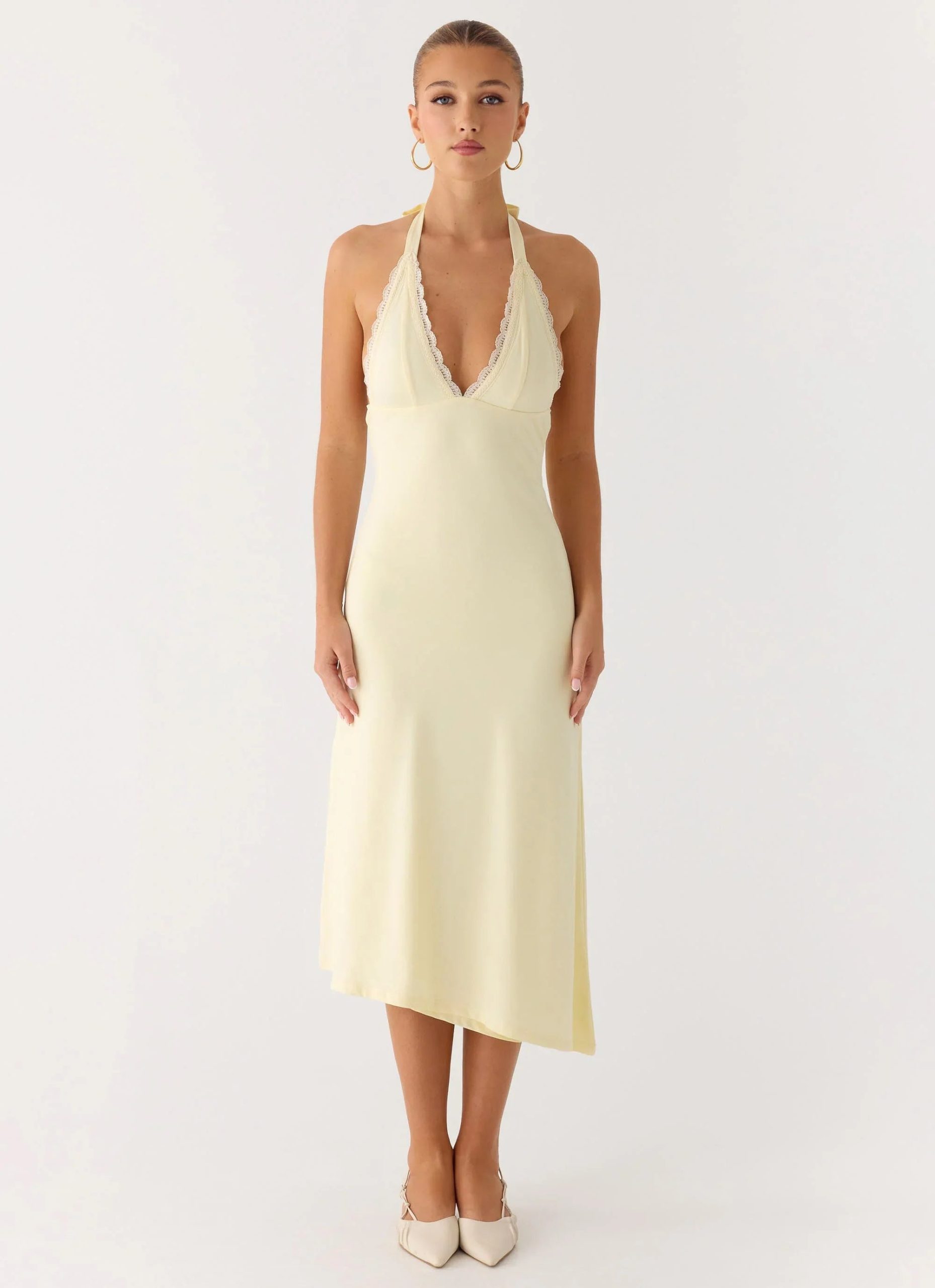 Illuminate Halter Midi Dress - Butter Yellow - Image 2
