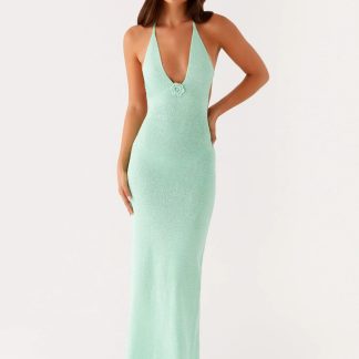 Tropez Knit Maxi Dress - Pastel Green