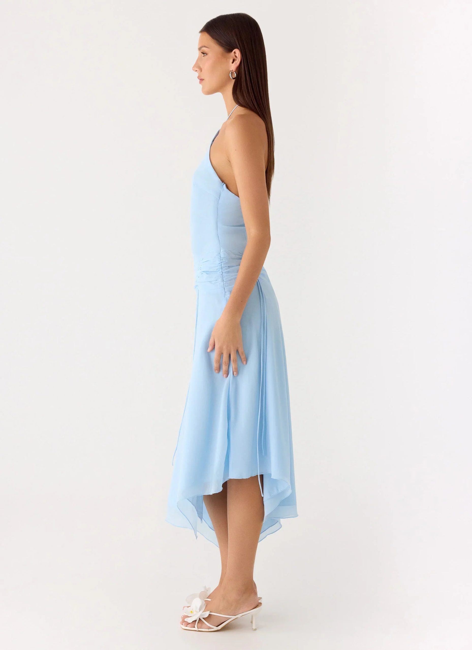 Becerra Chiffon Midi Dress - Blue - Image 2