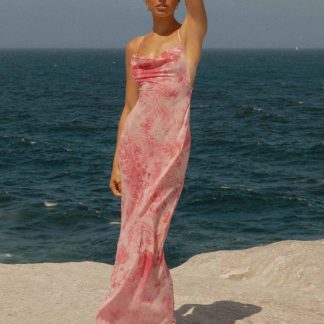 Tara Maxi Dress - Pink Print