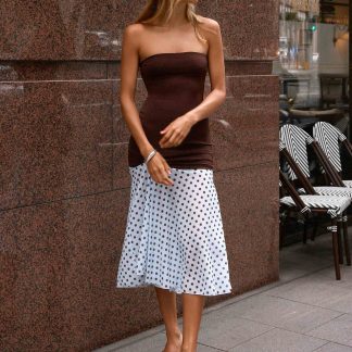 Schell Midi Dress - Chocolate Dot