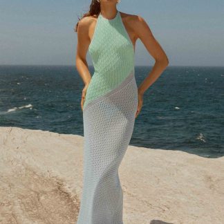 Caspa Crochet Maxi Dress - Multi